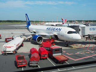 Das ist unsere Maschine. Ich fliege das erstmal mit Aegean 